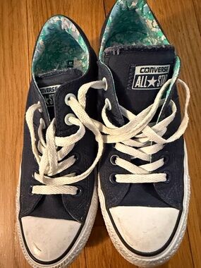 Converse All Star Black Canvas Low Top Sneakers with White Laces